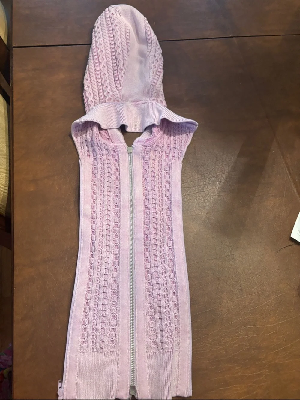 Rare Veronica Beard Lilac Dickey Cable-Knit Zip Front Sleeveless Top new - Picture 4 of 4